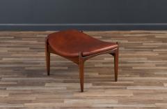 Ib Kofod Larsen Ib Kofod Larsen Cognac Leather Stool for Selig - 3673485