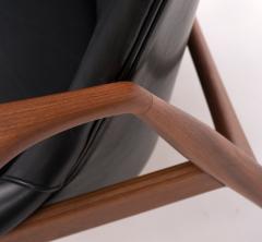 Ib Kofod Larsen Ib Kofod Larsen High Back Seal Chair in Teak and Black Leather for OPE 1960s - 3813978