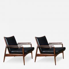 Ib Kofod Larsen Ib Kofod Larsen Leather Lounge Chairs for Selig - 4290620