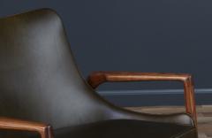 Ib Kofod Larsen Ib Kofod Larsen Leather Sculpted Lounge Chair for Selig - 3736615