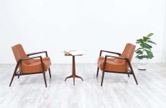 Ib Kofod Larsen Ib Kofod Larsen Leather Sculpted Lounge Chairs for Selig - 2241687