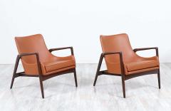 Ib Kofod Larsen Ib Kofod Larsen Leather Sculpted Lounge Chairs for Selig - 2241688