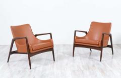 Ib Kofod Larsen Ib Kofod Larsen Leather Sculpted Lounge Chairs for Selig - 2241689