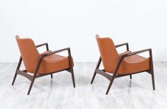 Ib Kofod Larsen Ib Kofod Larsen Leather Sculpted Lounge Chairs for Selig - 2241690