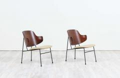 Ib Kofod Larsen Ib Kofod Larsen Penguin Iron Leather Lounge Chairs for Selig - 2217356
