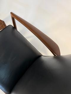Ib Kofod Larsen Ib Kofod Larsen Recliner and Ottoman for Selig in Black Italian Leather - 4309153