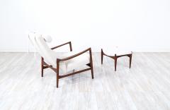 Ib Kofod Larsen Ib Kofod Larsen Sculptural Reclining Lounge Chair with Ottoman for Selig - 3257978