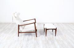 Ib Kofod Larsen Ib Kofod Larsen Sculptural Reclining Lounge Chair with Ottoman for Selig - 3257981