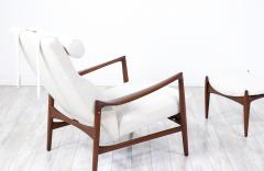Ib Kofod Larsen Ib Kofod Larsen Sculptural Reclining Lounge Chair with Ottoman for Selig - 3257982