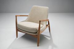 Ib Kofod Larsen Ib Kofod Larsen Seal Lounge Chair in Light Linen Blend Fabric Sweden 1950s - 1316296