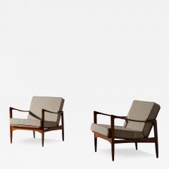 Ib Kofod Larsen Ib Kofod Larsen pair of Canditate easy chairs Denmark 1950s - 4396770