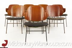 Ib Kofod Larsen Kofod Larsen Penguin Wrought Iron and Bent Plywood Dining Chairs Set of 8 - 2580601