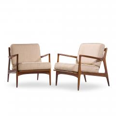 Ib Kofod Larsen Kofod Larsen for Selig Mid Century Danish Lounge Chairs Pair - 4529109