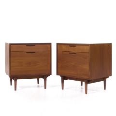 Ib Kofod Larsen Kofod Larsen for Selig Mid Century Danish Teak Nightstands Pair - 3925397