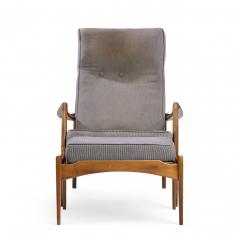 Ib Kofod Larsen Kofod Larsen for Selig Mid Century Danish Walnut Lounge Chair and Ottoman - 4417160
