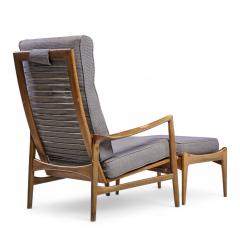 Ib Kofod Larsen Kofod Larsen for Selig Mid Century Danish Walnut Lounge Chair and Ottoman - 4417166