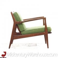 Ib Kofod Larsen Kofod Larsen for Selig Mid Century Danish Walnut Lounge Chairs Pair - 3319045