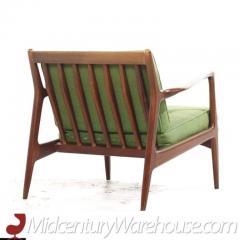 Ib Kofod Larsen Kofod Larsen for Selig Mid Century Danish Walnut Lounge Chairs Pair - 3319046