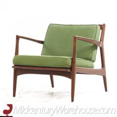 Ib Kofod Larsen Kofod Larsen for Selig Mid Century Danish Walnut Lounge Chairs Pair - 3319102