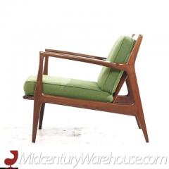 Ib Kofod Larsen Kofod Larsen for Selig Mid Century Danish Walnut Lounge Chairs Pair - 3319107