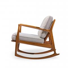 Ib Kofod Larsen Kofod Larsen for Selig Mid Century Danish Walnut Rocking Lounge Chair - 4517779