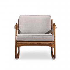 Ib Kofod Larsen Kofod Larsen for Selig Mid Century Danish Walnut Rocking Lounge Chair - 4517780