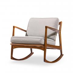 Ib Kofod Larsen Kofod Larsen for Selig Mid Century Danish Walnut Rocking Lounge Chair - 4517781