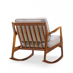 Ib Kofod Larsen Kofod Larsen for Selig Mid Century Danish Walnut Rocking Lounge Chair - 4517784