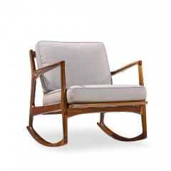 Ib Kofod Larsen Kofod Larsen for Selig Mid Century Danish Walnut Rocking Lounge Chair - 4521284