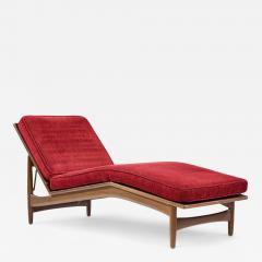 Ib Kofod Larsen Kofod Larsen for Selig Mid Century Walnut Chaise Lounge Chair - 4412193