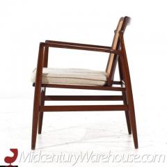 Ib Kofod Larsen Kofod Larsen for Selig Mid Century Walnut and Cane Lounge Chairs Pair - 3358927