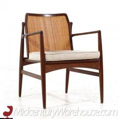 Ib Kofod Larsen Kofod Larsen for Selig Mid Century Walnut and Cane Lounge Chairs Pair - 3358930