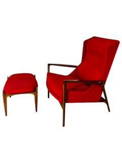 Ib Kofod Larsen Lounge Chair and Ottoman Denmark 1960 - 4217993