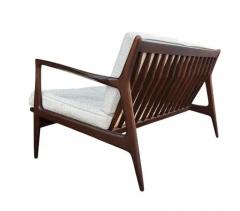 Ib Kofod Larsen Mid Century Modern Danish Walnut Sofa Love Seat or Settee by Kofod Larsen Selig - 3992432