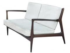 Ib Kofod Larsen Mid Century Modern Danish Walnut Sofa Love Seat or Settee by Kofod Larsen Selig - 3992439