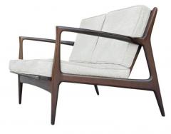 Ib Kofod Larsen Mid Century Modern Danish Walnut Sofa Love Seat or Settee by Kofod Larsen Selig - 3992456