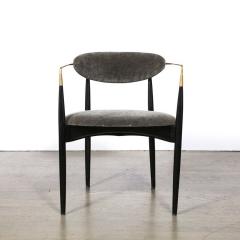 Ib Kofod Larsen Mid Century Modernist Chair in Walnut with Brass Arms by Kofod Larsen - 3352235