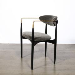 Ib Kofod Larsen Mid Century Modernist Chair in Walnut with Brass Arms by Kofod Larsen - 3352236