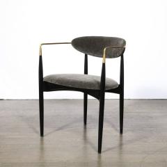 Ib Kofod Larsen Mid Century Modernist Chair in Walnut with Brass Arms by Kofod Larsen - 3352238