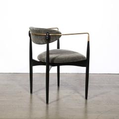 Ib Kofod Larsen Mid Century Modernist Chair in Walnut with Brass Arms by Kofod Larsen - 3352260