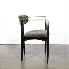 Ib Kofod Larsen Mid Century Modernist Chair in Walnut with Brass Arms by Kofod Larsen - 3352263