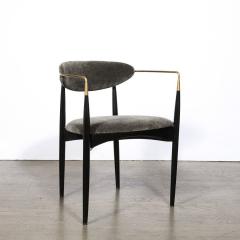 Ib Kofod Larsen Mid Century Modernist Chair in Walnut with Brass Arms by Kofod Larsen - 3352304