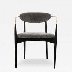 Ib Kofod Larsen Mid Century Modernist Chair in Walnut with Brass Arms by Kofod Larsen - 3359951