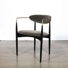 Ib Kofod Larsen Mid Century Modernist Chair in Walnut with Brass Arms by Kofod Larsen - 3819294