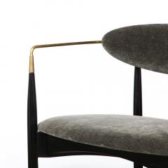 Ib Kofod Larsen Mid Century Modernist Chair in Walnut with Brass Arms by Kofod Larsen - 3819301