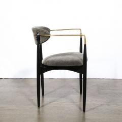 Ib Kofod Larsen Mid Century Modernist Chair in Walnut with Brass Arms by Kofod Larsen - 3819329