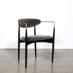 Ib Kofod Larsen Mid Century Modernist Chair in Walnut with Brass Arms by Kofod Larsen - 3819338