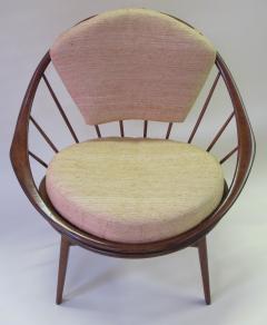 Ib Kofod Larsen Mod Pair of Danish Modern Walnut Hoop Chairs by Ib Kofod Larsen - 246098