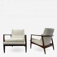 Ib Kofod Larsen Pair Mid Century Modern Sculptural Lounge Chairs style of IB Kofod Larsen - 1926751