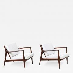 Ib Kofod Larsen Pair of Danish Modern Sculpted Lounge Chairs by Ib Kofod Larsen - 2929322